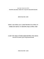 Nâng cao năng lực cạnh tranh của Công ty TNHH xây dựng và thương mại Cường Tâm