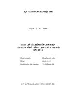 đánh giá đặc điểm nông sinh học tập đoàn bí đỏ trồng tại gia lâm – hà nội năm 2015 