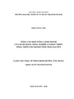 Nâng cao khả năng cạnh tranh của ngân hàng nông nghiệp và phát triển nông thôn chi nhánh tỉnh thái nguyên 