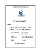Báo cáo đồ án lập trình window  quản lý thiết bị vật tư bệnh viện