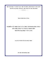 Nghiên cứu hiệu quả của thực hành hatha yoga lên thể chất và tâm lý sinh viên trường đại học văn lang 