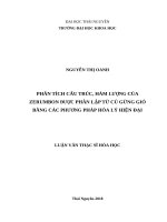 Phân tích cấu trúc, hàm lượng của zerumbon được phân lập từ củ gừng gió bằng các phương pháp hóa lý hiện đại 