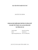 đánh giá đặc điểm sinh trưởng và năng suất của một số tổ hợp lúa lai hai dòng mới tại tỉnh lào cai 
