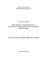 Thực trạng và giải pháp quản lý, bảo vệ rừng trên địa bàn huyện yên minh, tỉnh hà giang 