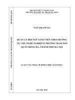 Quản lý đội ngũ giáo viên mầm non theo hướng tự chủ ở quận đống đa, thành phố hà nội 