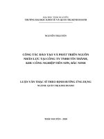 Công tác đào tạo và phát triển nguồn nhân lực tại công ty TNHH tín thành, khu công nghiệp tiên sơn, bắc ninh 