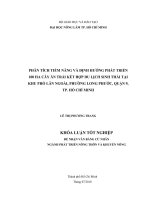 PHÂN TÍCH TIỀM NĂNG VÀ ĐỊNH HƯỚNG PHÁT TRIỂN 100 HA CÂY ĂN TRÁI KẾT HỢP DU LỊCH SINH THÁI TẠI KHU PHỐ LÂN NGOÀI, PHƯỜNG LONG PHƯỚC, QUẬN 9, TP. HỒ CHÍ MINH