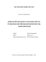 Đánh giá kết quả quản lý và sử dụng vốn vay từ hội nông dân trên địa bàn huyện phúc thọ, thành phố hà nội 