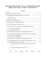 Hội nhập kinh tế quốc tế và tác động đối với nền kinh tế việt nam – cơ hội  và thách thức 