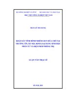 Khảo sát tình hình nhiễm giun đũa chó tại thường tín, hà nội, định loại bằng sinh học phân tử và biện pháp phòng trị 