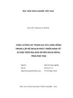 tăng cường sự tham gia của cộng đồng trong lập kế hoạch phát triển kinh tế   xã hội trên địa bàn huyện đoan hùng, tỉnh phú thọ 