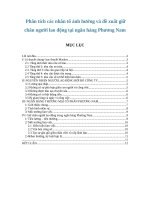 Phân tích các nhân tố ảnh hưởng và đề xuất giữ chân người lao động tại ngân hàng phương nam 