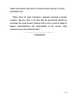 PHÂN TÍCH SWOT VIỆC đầu tư FDI RA nước NGOÀI CỦA VIỆT NAM HIỆN NAY e 