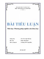 TL NCKH TRONG GIAO DUC: Đề bài: Xây dựng một đề cương nghiên cứu đối với một vấn đề cụ thể mà anh chị quan tâm