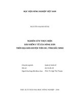 nghiên cứu thực hiện bảo hiểm y tế của nông dân trên địa bàn huyện tiên du, tỉnh bắc ninh 