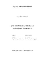 quản lý ngân sách xã trên địa bàn huyện yên mỹ, tỉnh hưng yên 