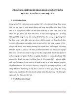 Phân tích chiến lược hoạt động sản xuất kinh doanh của công ty bia việt hà 