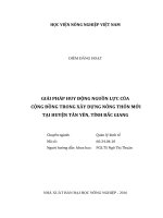 giải pháp huy động nguồn lực của cộng đồng trong xây dựng nông thôn mới tại huyện tân yên, tỉnh bắc giang 