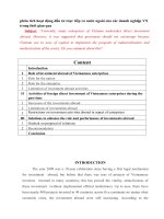 phân tích hoạt động đầu tư trực tiếp ra nước ngoài của các doanh nghiệp VN trong thời gian qua e 