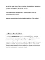 Hãy lựa chọn hai học thuyết cơ bản về tạo động lực cho người lao động  phân tích bản chất và mối quan hệ giữa hai học thuyết lựa chọn trên e 