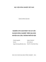 Nghiên cứu giải pháp tái cơ cấu ngành nông nghiệp trên địa bàn huyện gia lâm, thành phố hà nội 