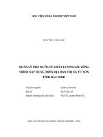 Quản lý nhà nước về chất lượng các công trình xây dựng trên địa bàn thị xã từ sơn tỉnh bắc ninh 