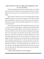 PHÂN TÍCH SWOT và đề XUẤT CHIẾN lược MARKETING  CÔNG TY vật tư bưu điện 1 