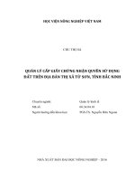 quản lý cấp giấy chứng nhận quyền sử dụng đất trên địa bàn thị xã từ sơn, tỉnh bắc ninh 