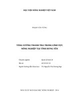 Tăng cường thanh tra trong lĩnh vực nông nghiệp tại tỉnh hưng yên 