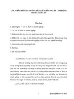 CÁC NHÂN tố ẢNH HƯỞNG đến GIỮ CHÂN NGƯỜI LAO ĐỘNG TRONG CÔNG TY 