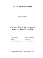 phát triển sản xuất mận trên địa bàn huyện trà lĩnh, tỉnh cao bằng 