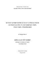 KẾ TOÁN TẬP HỢP CHI PHÍ SẢN XUẤT VÀ TÍNH GIÁ THÀNH SẢN PHẨM TẠI CÔNG TY LÂM NGHIỆP QUY NHƠN, TP QUY NHƠN, TỈNH BÌNH ĐỊNH