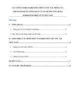 Các công nghệ marketing mới và sức tác động của chúng đánh giá tổng quan và xu hướng ứng dụng marketing điện tử ở việt nam 