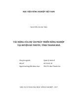 Tác động của dự án phát triển nông nghiệp tại huyện bá thước, tỉnh thanh hóa 