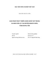 giải pháp phát triển chăn nuôi tập trung xa khu dân cư tại huyện khoái châu, tỉnh hưng yên 