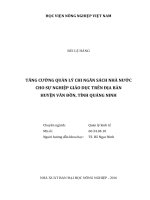 tăng cường quản lý chi ngân sách nhà nước cho sự nghiệp giáo dục trên địa bàn huyện vân đồn, tỉnh quảng ninh 