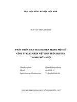 phát triển dịch vụ logistics trong một số công ty giao nhận việt nam trên địa bàn thành phố hà nội 