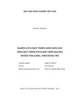 nghiên cứu phát triển chăn nuôi lợn theo quy trình vietgahp trên địa bàn huyện văn giang, tỉnh hưng yên 