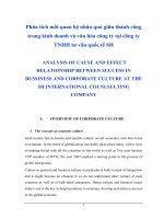 Phân tích mối quan hệ nhân quả giữa thành công trong kinh doanh và văn hóa công ty tại công ty TNHH tư vấn quốc tế SH  e 