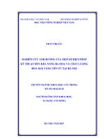 Nghiên cứu ảnh hưởng của một số biện pháp kỹ thuật đến khả năng ra hoa và chất lượng hoa mai vàng Yên Tử tại Hà Nội