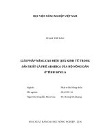 Giải pháp nâng cao hiệu quả kinh tế trong sản xuất cà phê arabica của hộ nông dân ở tỉnh sơn la 
