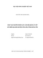 Đào tạo nguồn nhân lực cán bộ quản lý cấp xã trên địa bàn huyện văn lâm, tỉnh hưng yên 