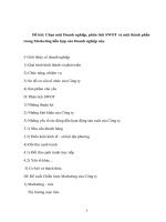 Chọn một doanh nghiệp, phân tích SWOT và một thành phần trong marketing hỗn hợp của doanh nghiệp này 