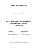 nghiên cứu phát triển nuôi trồng thủy sản trên địa bàn huyện cẩm giàng, tỉnh hải dương