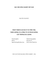 Phát triển sản xuất và tiêu thụ thóc giống của công ty cổ phần cây trồng bắc giang 