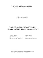 tăng cường quản lý ngân sách cấp xã trên địa bàn huyện yên định, tỉnh thanh hóa 