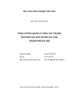 Tăng cường quản lý công tác thanh tra trên địa bàn huyện gia lâm, thành phố hà nội 