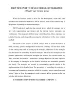 PHÂN TÍCH SWOT và đề XUẤT CHIẾN lược MARKETING  CÔNG TY vật tư bưu điện 1 e 