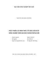 phát triển các hình thức tổ chức sản xuất nông nghiệp trên địa bàn thành phố hà nội 