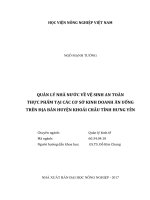 Quản lý nhà nước về vệ sinh an toàn thực phẩm tại các cơ sở kinh doanh ăn uống trên địa bàn huyện khoái châu tỉnh hưng yên 